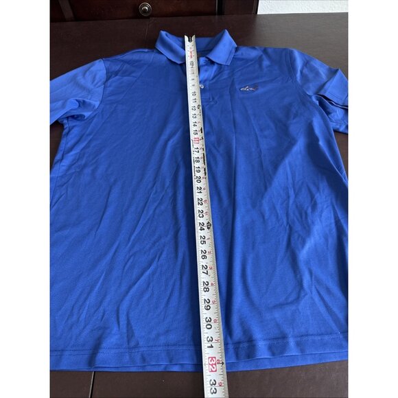 Greg Norman Blue Polo Shirt Mens L Shark Logo Lightweight & Play Dry Technology - Picture 6 of 9